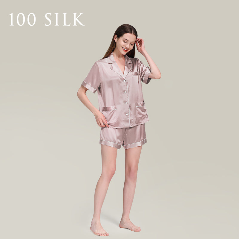 25 Momme Silk Short Sleeve and Shorts Pajama Set